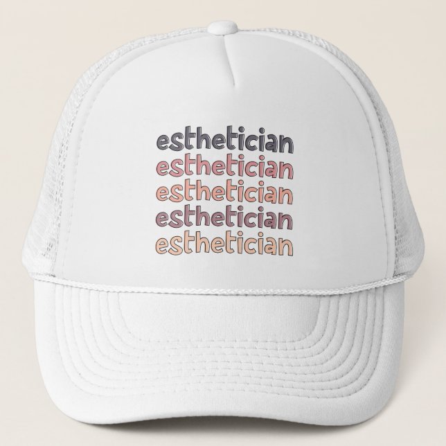 Esthetician Cosmetologist Beautician Cute Trucker Hat (Front)