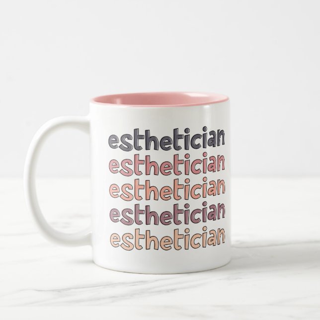 Esthetician Cosmetologist Beautician Cute Two-Tone Coffee Mug (Left)
