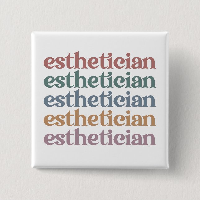 Esthetician Cosmetologist Beautician makeup artist Button (Front)