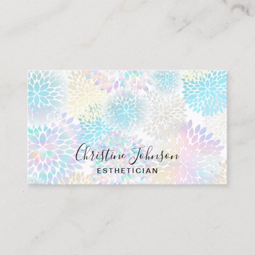 esthetician dahlia pattern business card