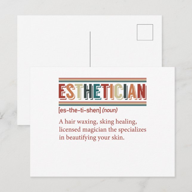 Esthetician Definition Retro Esthetician Postcard (Front/Back)