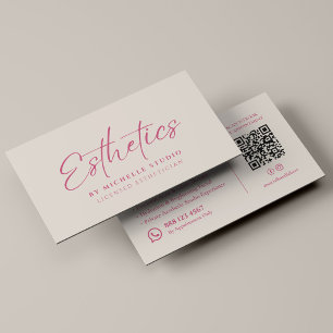 Esthetician Esthetics Studio Skincare Sand Pink  Business Card