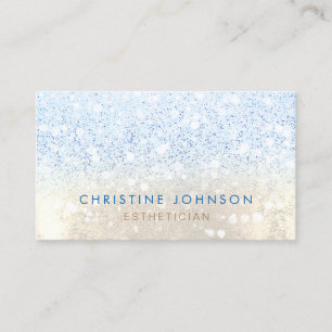 esthetician faux glitter business card