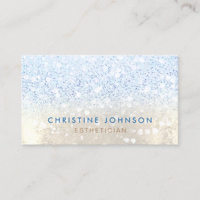 esthetician faux glitter business card (Front)