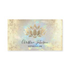 esthetician faux gold foil lotus on opal