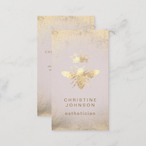 esthetician FAUX gold foil queen bee Business Card