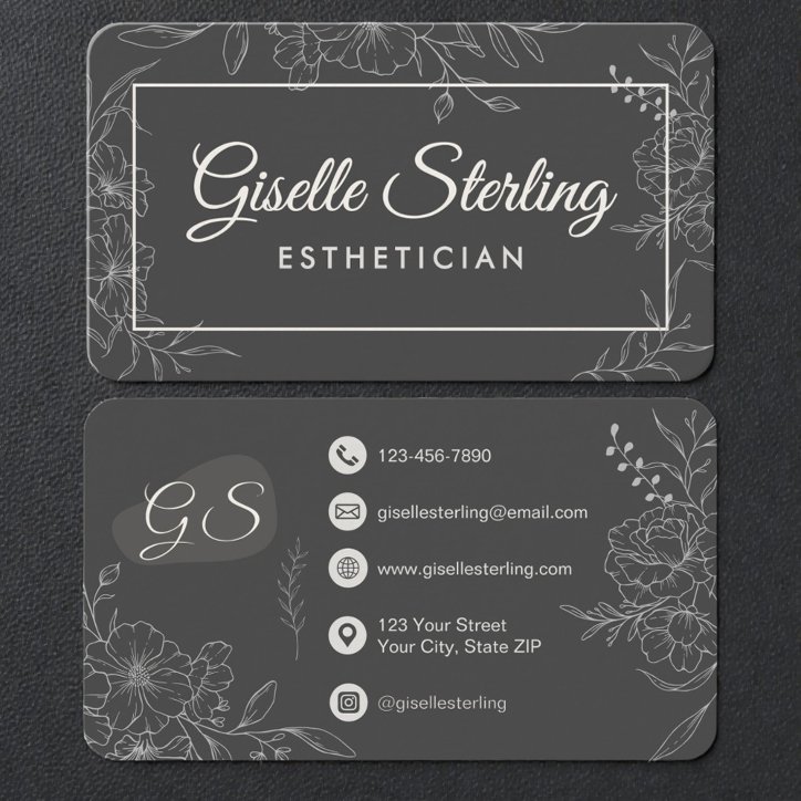 Esthetician Floral Business Card