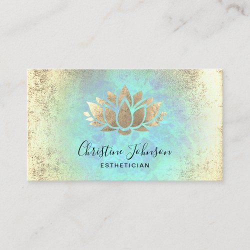 esthetician golden lotus business card
