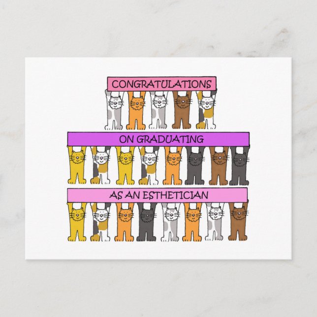 Esthetician Graduate Congratulations Postcard (Front)