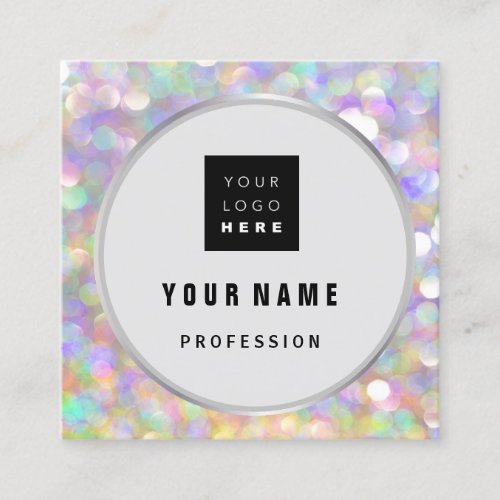 Esthetician  Holograph Makeup ARTIST LOGO Square Business Card