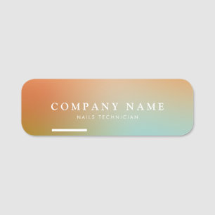 Esthetician Holographic Gradient Minimalist Name Tag