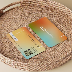 Esthetician Holographic Gradient Modern Qr Code Loyalty Card