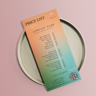 Esthetician Holographic Gradient Price List Menu