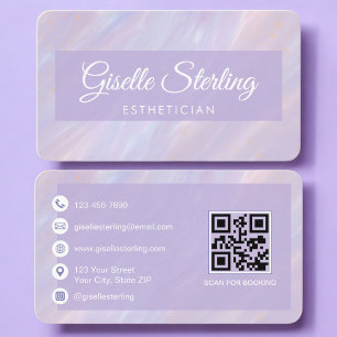 Esthetician Iridescent QR Code Professional Business Card