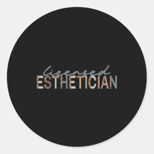 Esthetician Leopard Print Esthetician Classic Round Sticker