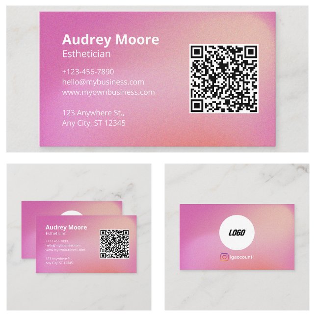 Esthetician Logo QR Code Business Card (Esthetician Logo QR Code Business Card
)