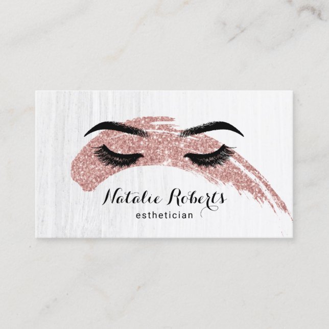 Esthetician Makeup Artist Lashes Beauty Salon Business Card (Front)