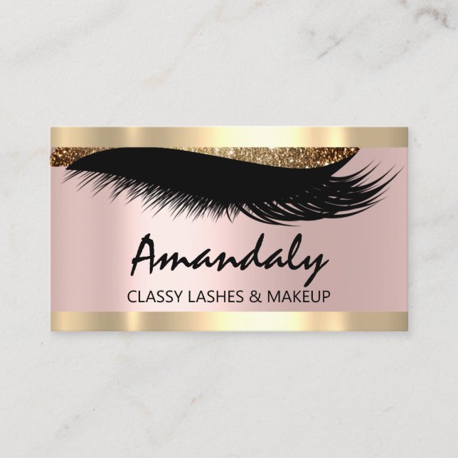 Esthetician Makeup Eyelashes Pink Appointment Card (Front)