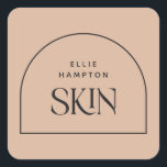 Esthetician Minimalist Blush Arch Beauty Business Square Sticker<br><div class="desc">Make your beauty/cosmetic business (lashes, makeup, brows, nails, hair etc) stand out! Gorgeous, modern design that will make a great first impression. Can be fully customized to suit your needs. © Gorjo Designs. Made for you via the Zazzle platform. // Design also available in a other sizes. // Need help...</div>