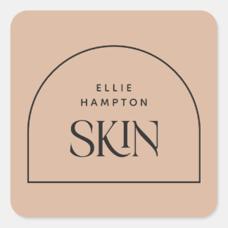 Esthetician Minimalist Blush Arch Beauty Business Square Sticker