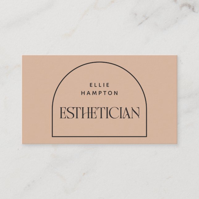 Esthetician Minimalist Blush Arch Beauty Cosmetic  Business Card (Front)