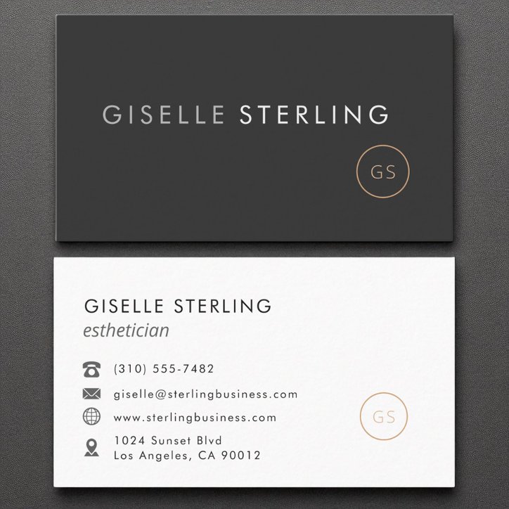 Esthetician Minimalist Luxury Black Business Card