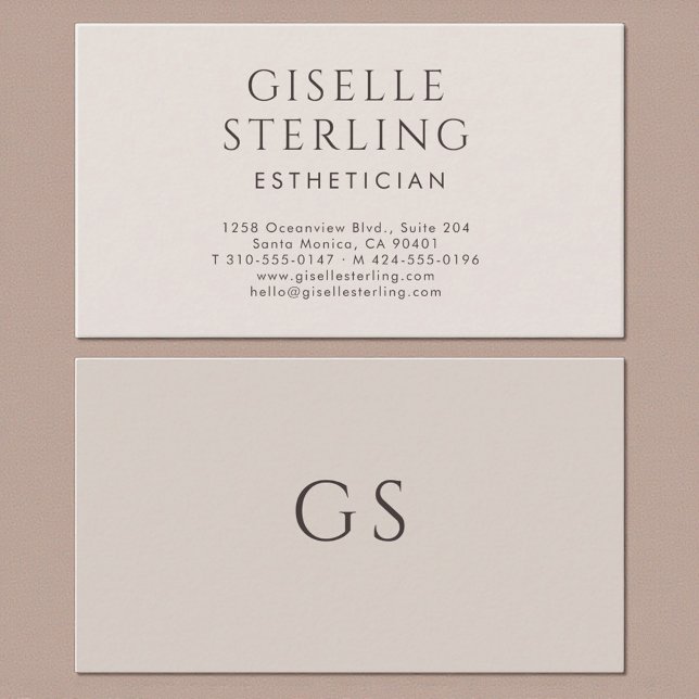 Esthetician Minimalist Luxury Neutral Modern Business Card (Creator Uploaded)