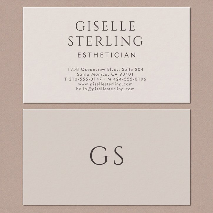 Esthetician Minimalist Luxury Neutral Modern Business Card