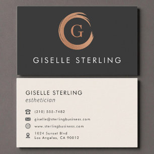 Esthetician Modern Minimalist Rose Gold Business Card