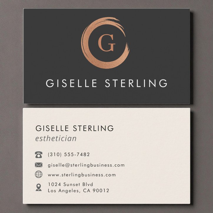 Esthetician Modern Minimalist Rose Gold Business Card