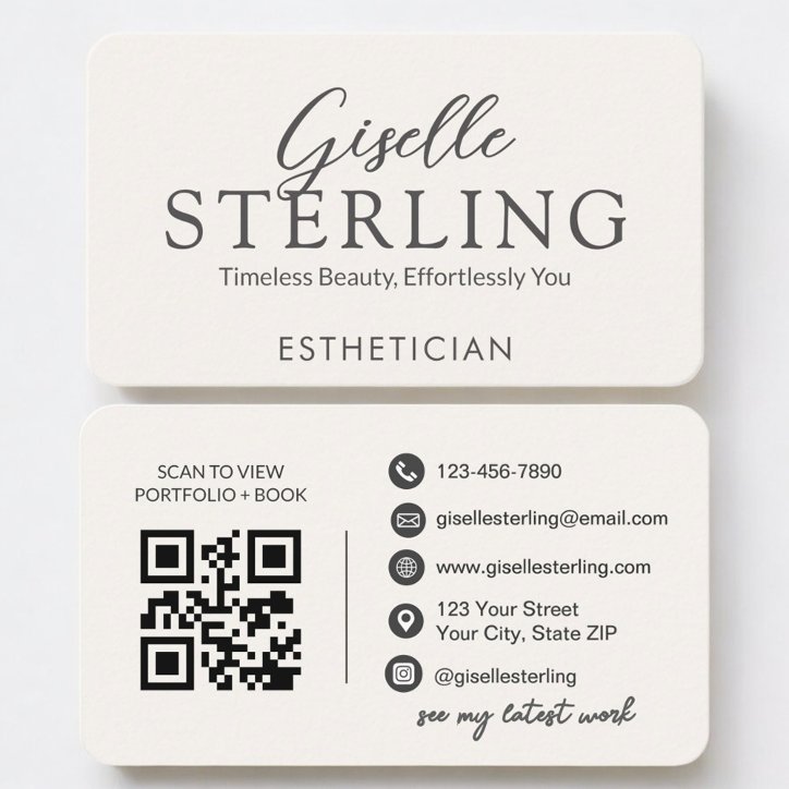 Esthetician Neutral QR Code Business Card