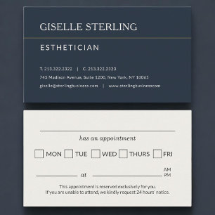 Esthetician Office Appointment Reminder Card