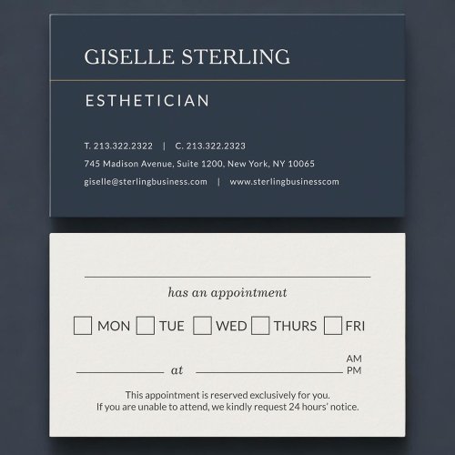 Esthetician Office Appointment Reminder Card