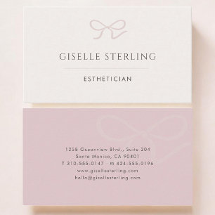 Esthetician Pink Bow Business Card