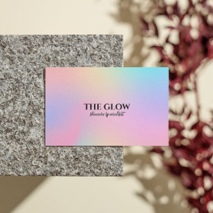 Esthetician Pink Holographic Iridescent Qr Code Business Card