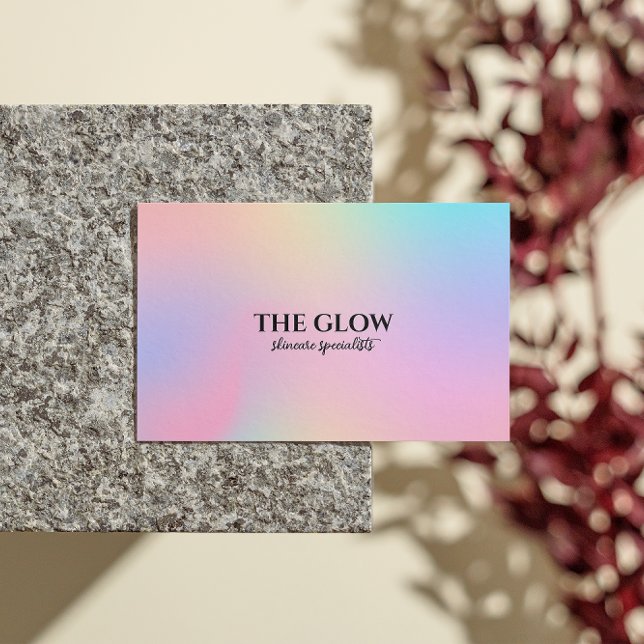 Esthetician Pink Holographic Iridescent Qr Code  Business Card (Esthetician Pink Holographic Iridescent Qr Code Business Card)