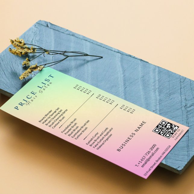 Esthetician Price List Menu Pastel Holographic (Esthetician Price List Menu Pastel Holographic)
