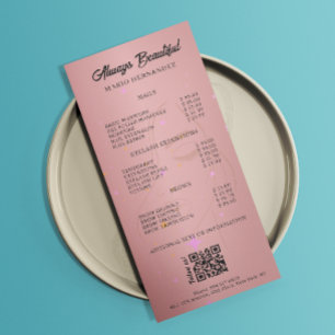 Esthetician Price List Menu Rose Gold Qr Code
