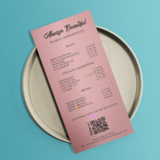 Esthetician Price List Menu Rose Gold Qr Code