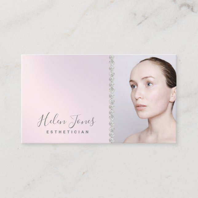 esthetician purple gradient business card (Front)