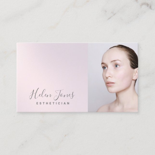 esthetician purple pink gradient business card (Front)