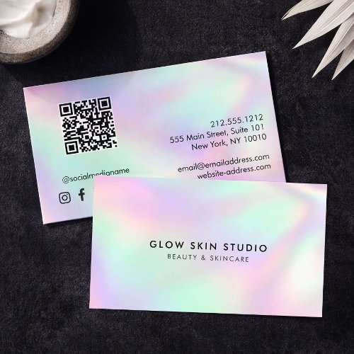 Esthetician QR Code Minimalist Beauty Business Card