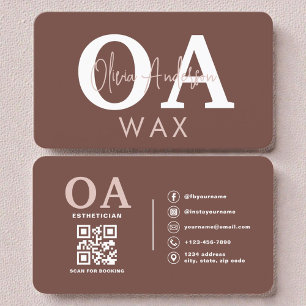 Esthetician QR Code Terracotta Wax Specialist  Business Card