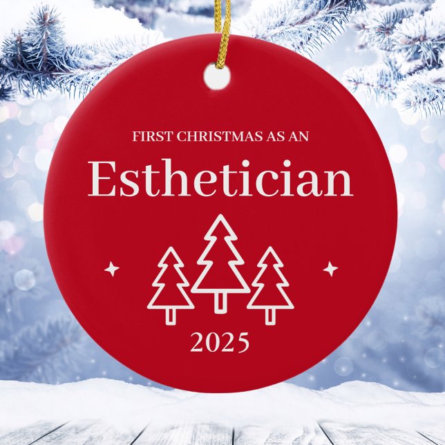 Esthetician Red 2026 Christmas Ornament (Esthetician Red Christmas Ornament
)