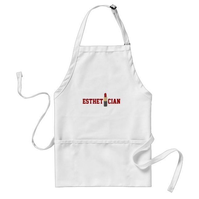 Esthetician Red Lipstick Makeup Artist Adult Apron (Front)