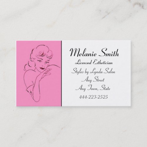 Esthetician Retro Style Salon Business Card