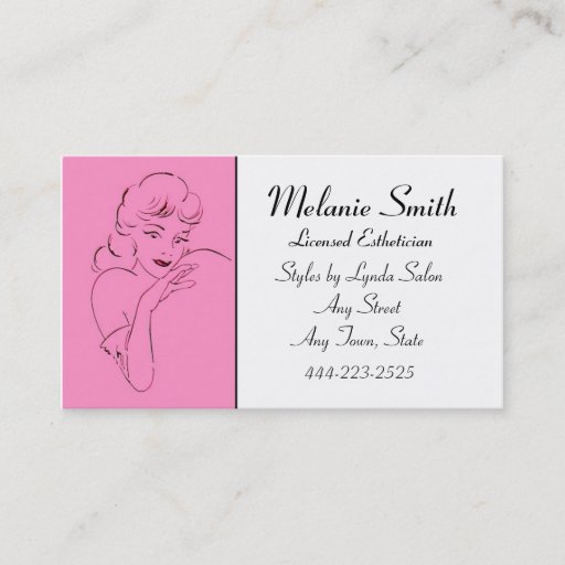 Customizable Esthetician Retro Style Salon Business Card