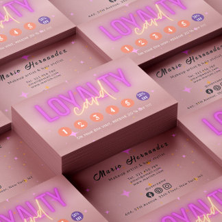 Esthetician Rose Gold Modern Salon  Loyalty Card