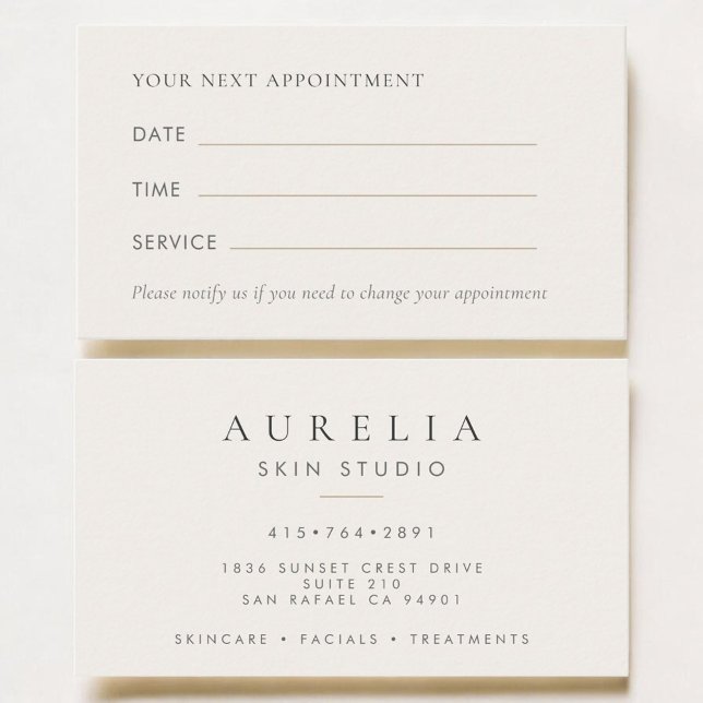 Esthetician Skin Salon Appointment Card (Creator Uploaded)