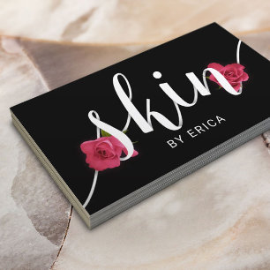 Esthetician Skin Salon Flower & Paper Typography Business Card